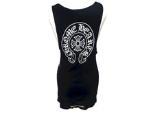 Load image into Gallery viewer, CHROME HEARTS クロムハーツ タンクトップ ノースリーブ サイズM FUCK YOU ホースシュー プリント ブラック 美品 中古 4b008763
