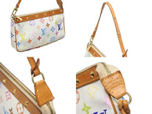 画像をギャラリービューアに読み込む, LOUIS VUITTON ルイヴィトン ポシェット アクセソワール アクセサリーポーチ M92649 ホワイト マルチカラー 村上隆 美品 中古 4b008770