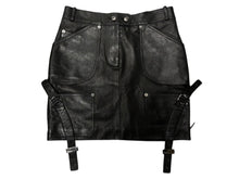 Load image into Gallery viewer, Christian Dior クリスチャンディオール ガリアーノ期 アーカイブ ユーティリティレザースカート ブラック 美品 中古 4b008781