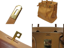 Load image into Gallery viewer, 極美品 HERMES エルメス Haut a Courroies オータクロア45 ハンドバッグ アルデンヌ ナチュラル ゴールド金具 ○Z刻印 中古 4b008783
