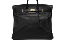 Load image into Gallery viewer, 極美品 HERMES エルメス ハンドバッグ オータクロア50 アルデンヌ バーキン ゴールド金具 ブラック ○X刻印 中古 4b008784