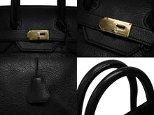 Load image into Gallery viewer, 極美品 HERMES エルメス ハンドバッグ オータクロア50 アルデンヌ バーキン ゴールド金具 ブラック ○X刻印 中古 4b008784