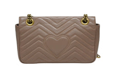Load image into Gallery viewer, GUCCI グッチ GGマーモント キルティングステッチ チェーンショルダー レザーバッグ 443497 ダスティピンク 美品 中古 4b008787