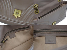 Load image into Gallery viewer, GUCCI グッチ GGマーモント キルティングステッチ チェーンショルダー レザーバッグ 443497 ダスティピンク 美品 中古 4b008787