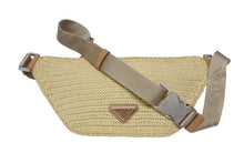 Load image into Gallery viewer, 極美品 PRADA プラダ 24SS クロシェ ベルトバッグ 定価264,000 ラフィア ベージュ ブラウン シルバー金具 中古 4b008795