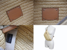 Load image into Gallery viewer, 極美品 PRADA プラダ 24SS クロシェ ベルトバッグ 定価264,000 ラフィア ベージュ ブラウン シルバー金具 中古 4b008795