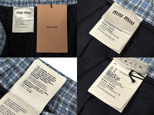 Load image into Gallery viewer, 新品未使用 MIUMIU ミュウミュウ プリーツ バタヴィア ミニスカート MG2388 サイズ36 ネイビー チェック柄 レイヤード 中古 4b008821