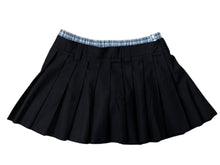 Load image into Gallery viewer, 新品未使用 MIUMIU ミュウミュウ プリーツ バタヴィア ミニスカート MG2388 サイズ36 ネイビー チェック柄 レイヤード 中古 4b008821