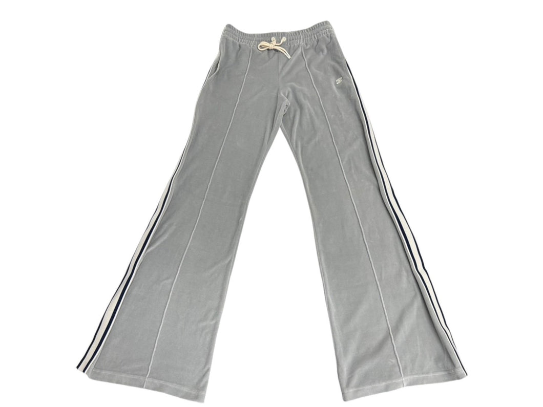 極美品 CELINE セリーヌ トラックスーツパンツ ベルベットジャージー サイズS RP066748Q グレー ネイビー アイボリー 中古 4b008853