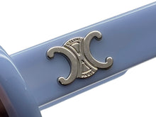 Load image into Gallery viewer, 新品同様 CELINE セリーヌ トリオンフ アセテートサングラス オーバル CL40194U イタリア製 ブルー シルバー金具 サイズ52◻︎22 中古 4b008854