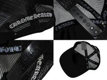 画像をギャラリービューアに読み込む, 新品未使用 CHROME HEARTS クロムハーツ TRUCKER CAP トラッカーキャップ セメタリーレザーパッチ メッシュキャップ ブラック 中古 4b008861