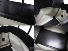 Load image into Gallery viewer, 新品同様 HERMES エルメス オータクロア40 カーゴ ハンドバッグ トワルアッシュ ヴォーエバーカーフ エクリュ ブラック Z刻印 2021年 SV金具 中古 4b008862