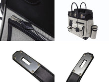 Load image into Gallery viewer, 新品同様 HERMES エルメス オータクロア40 カーゴ ハンドバッグ トワルアッシュ ヴォーエバーカーフ エクリュ ブラック Z刻印 2021年 SV金具 中古 4b008862