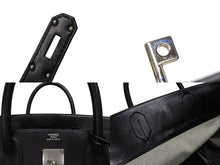 Load image into Gallery viewer, 新品同様 HERMES エルメス オータクロア40 カーゴ ハンドバッグ トワルアッシュ ヴォーエバーカーフ エクリュ ブラック Z刻印 2021年 SV金具 中古 4b008862