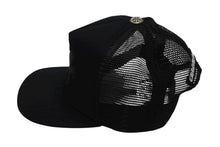 画像をギャラリービューアに読み込む, 新品未使用 CHROME HEARTS クロムハーツ TRUCKER CAP トラッカーキャップ セメタリーレザーパッチ メッシュキャップ ブラック 中古 4b008863