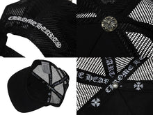 画像をギャラリービューアに読み込む, 新品未使用 CHROME HEARTS クロムハーツ TRUCKER CAP トラッカーキャップ セメタリーレザーパッチ メッシュキャップ ブラック 中古 4b008863