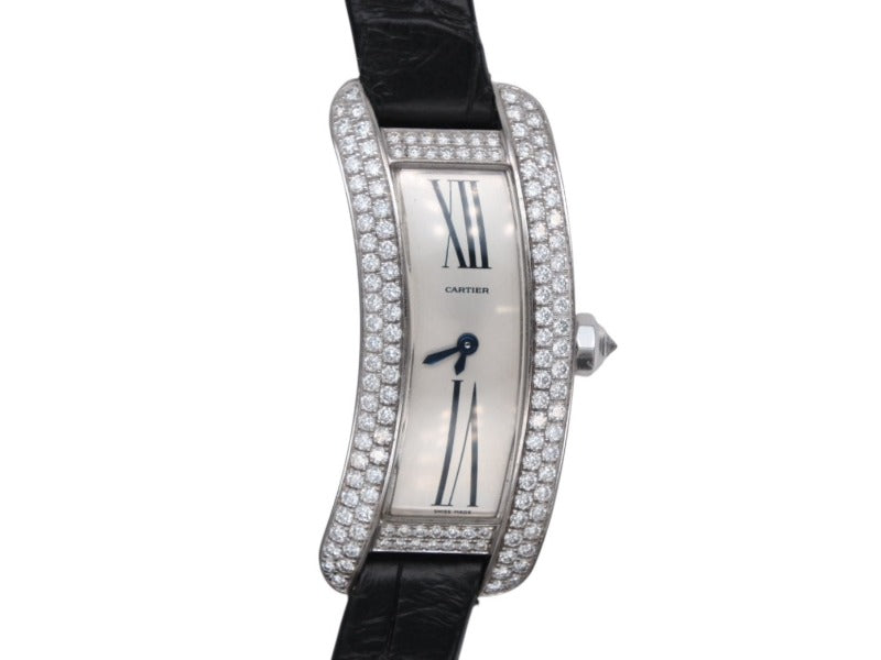 極美品 CARTIER カルティエ タンクS 18KWG WJ300950 腕時計 クォーツ オーバーホル済み 中古 4b008723