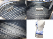 Load image into Gallery viewer, PRADA プラダ ショルダーバッグ アクセサリーポーチ トライアングルロゴ イタリア製 ナイロン ブルー 美品 中古 4b008870