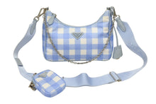 Load image into Gallery viewer, PRADA プラダ ショルダーバッグ アクセサリーポーチ トライアングルロゴ イタリア製 ナイロン ブルー 美品 中古 4b008870