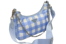 Load image into Gallery viewer, PRADA プラダ ショルダーバッグ アクセサリーポーチ トライアングルロゴ イタリア製 ナイロン ブルー 美品 中古 4b008870