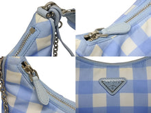 Load image into Gallery viewer, PRADA プラダ ショルダーバッグ アクセサリーポーチ トライアングルロゴ イタリア製 ナイロン ブルー 美品 中古 4b008870