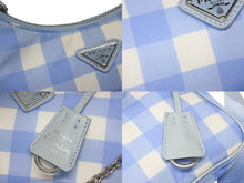 Load image into Gallery viewer, PRADA プラダ ショルダーバッグ アクセサリーポーチ トライアングルロゴ イタリア製 ナイロン ブルー 美品 中古 4b008870