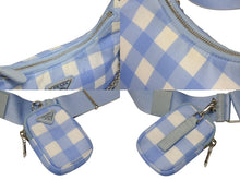 Load image into Gallery viewer, PRADA プラダ ショルダーバッグ アクセサリーポーチ トライアングルロゴ イタリア製 ナイロン ブルー 美品 中古 4b008870