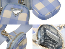 Load image into Gallery viewer, PRADA プラダ ショルダーバッグ アクセサリーポーチ トライアングルロゴ イタリア製 ナイロン ブルー 美品 中古 4b008870