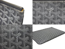 Load image into Gallery viewer, GOYARD ゴヤール セナMGM クラッチバッグ ゴヤールディンキャンバス グレー フランス製 シルバー金具 美品 中古 4b008874