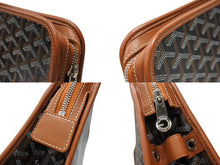 Load image into Gallery viewer, 極美品 GOYARD ゴヤール ジュバンスMM ポーチ クラッチバッグ ゴヤールディンキャンバス カーフスキン ブラウン 中古 4b008881