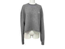 Load image into Gallery viewer, 極美品 MIUMIU ミュウミュウ ニット ロゴ MML804 S232 1XS9 イタリア製 ウール カシミヤ グレー ホワイト サイズ38 中古 4b008883