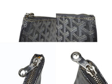 Load image into Gallery viewer, GOYARD ゴヤール セナMM クラッチバッグ ヘリンボーン柄 グレー PVC レザー シルバー金具 美品 中古 4b008888