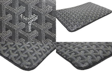 Load image into Gallery viewer, GOYARD ゴヤール セナMM クラッチバッグ ヘリンボーン柄 グレー PVC レザー シルバー金具 美品 中古 4b008888