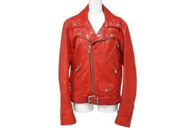 極美品 CHROME HEARTS クロムハーツ ROLLONG STONES JJ DEAN ライダースジャケット サイズS G-DRAGON着用モデル リップ＆タン 中古 4b008898