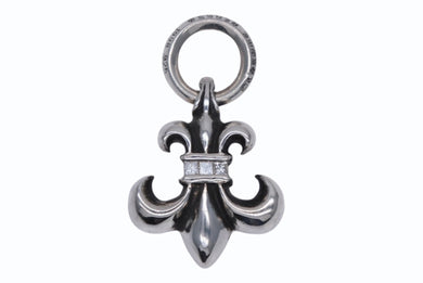 極美品 CHROME HEARTS クロムハーツ BSフレア ペンダントトップ チャーム 重量約24.5g 3PD アフターダイヤ 宝石鑑別書 中古 4b008900