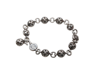 CHROME HEARTS クロムハーツ クロスボール ブレスレット 重量約64.8g 10LINK 全長約25.5cm 1991/.925刻印 シルバー925 美品 中古 4b008902