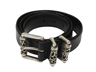 CHROME HEARTS クロムハーツ BLT ROLLER 3PC 1.5inch ローラーベルト 1.5インチ サイズ32 ブラック レザー シルバー925 良品 中古 4b008903