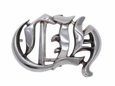 極美品 CHROME HEARTS クロムハーツ CH BCKL 1.5inch CHカットアウト バックル 1.5インチ 重量約186.4g 925刻印 シルバー925 中古 4b008905