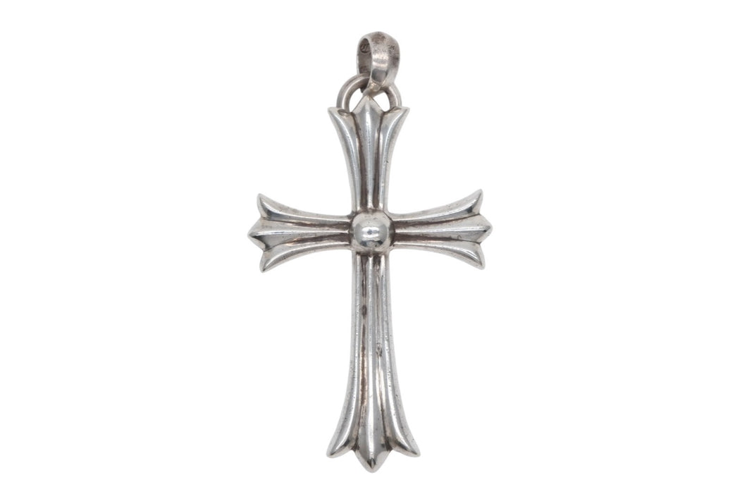 極美品 CHROME HEARTS クロムハーツ ラージCHクロス Wベイル ペンダントトップ チャーム 重量約44.5g STERLING刻印 中古 4b008922