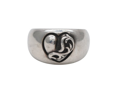 極美品 CHROME HEARTS クロムハーツ ハート インバンド リング 指輪 重量約16.4g サイズ17号 スターリングシルバー 中古 4b008923