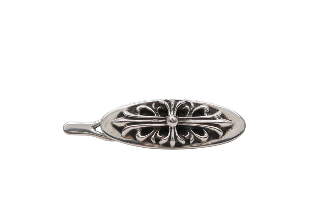 極美品 CHROME HEARTS クロムハーツ FLORAL CROSS BARRETTE フローラルクロス バレッタ 髪留め 重量約16.6g シルバー925 中古 4b008939