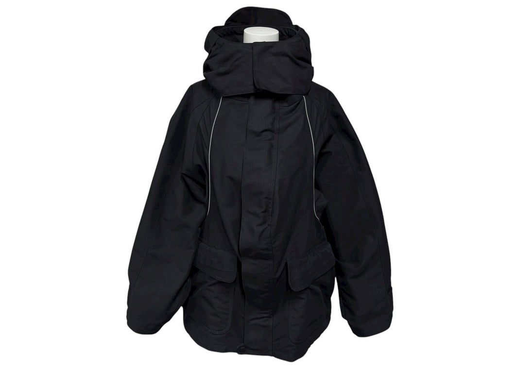 BALENCIAGA バレンシアガ 17AW SWING PARKA JACKET スウィングパーカージャケット 482118 サイズ34 ブラック 美品 中古 4b008953