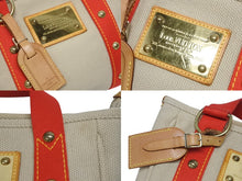 画像をギャラリービューアに読み込む, LOUIS VUITTON ルイヴィトン ハンドバッグ アンティグア カバPM M40038 ベージュ レッド 金具 美品 中古 4b008961