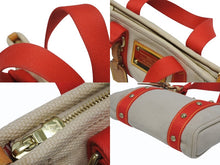 画像をギャラリービューアに読み込む, LOUIS VUITTON ルイヴィトン ハンドバッグ アンティグア カバPM M40038 ベージュ レッド 金具 美品 中古 4b008961