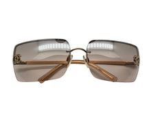 画像をギャラリービューアに読み込む, 極美品 CHANEL シャネル サングラス メガネ ココマーク リムレス ブラウン メタル ゴールド金具 サイズ62◻︎15 中古 4b008971