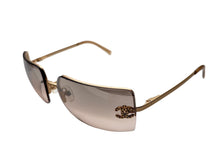 画像をギャラリービューアに読み込む, 極美品 CHANEL シャネル サングラス メガネ ココマーク リムレス ブラウン メタル ゴールド金具 サイズ62◻︎15 中古 4b008971