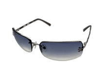 画像をギャラリービューアに読み込む, 極美品 CHANEL シャネル サングラス メガネ ココマーク リムレス ブルーグレー メタル シルバー金具 サイズ65◻︎15 中古 4b008973