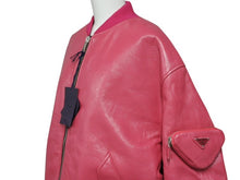 Load image into Gallery viewer, 新品未使用 PRADA プラダ 21AW Oversized Nappa Leather Bomber Jacket ボンバージャケット 58A079 サイズ38 ピンク 中古 4b008986