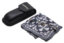 Load image into Gallery viewer, 極美品 CHROME HEARTS クロムハーツ リムレス サングラス フローラルクロス アイウェア ゴールド シルバー サイズ55□20-144 クリア 中古 4b008987