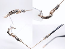 Load image into Gallery viewer, 極美品 CHROME HEARTS クロムハーツ リムレス サングラス フローラルクロス アイウェア ゴールド シルバー サイズ55□20-144 クリア 中古 4b008987